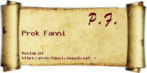 Prok Fanni névjegykártya