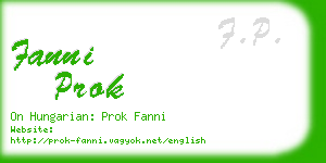 fanni prok business card